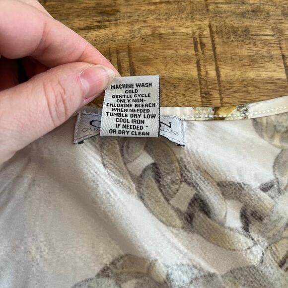 Carmen Marc Valvo Y2K Top Womens XS Chain Ruched Long Cowl Stretch Maximalist - Picture 8 of 13